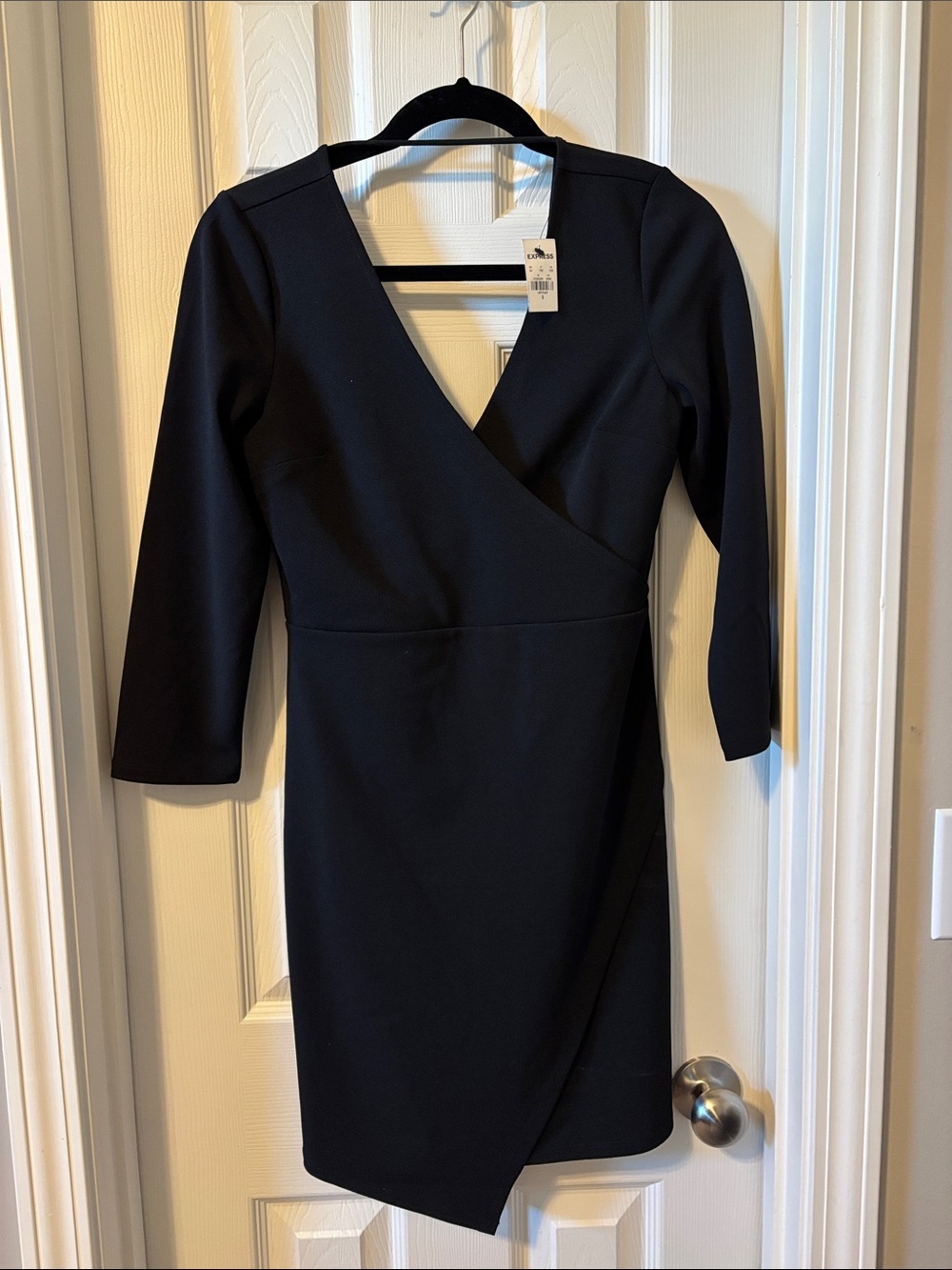Express Black Long Sleeve Wrap Dress